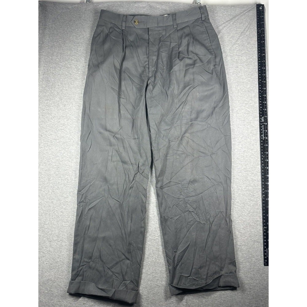 Tommy Hilfiger Men’s Gray‎ Dress Pants 32 x 26.5 Flat Front Slacks Stretch